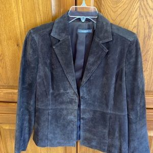 Liz Claiborne suede blazer 6P.  Chocolate Brown